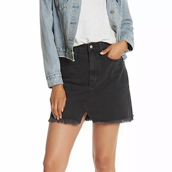 Madewell Rigid Denim A-Line Mini Skirt Lunar Size 31 - Picture 2 of 11